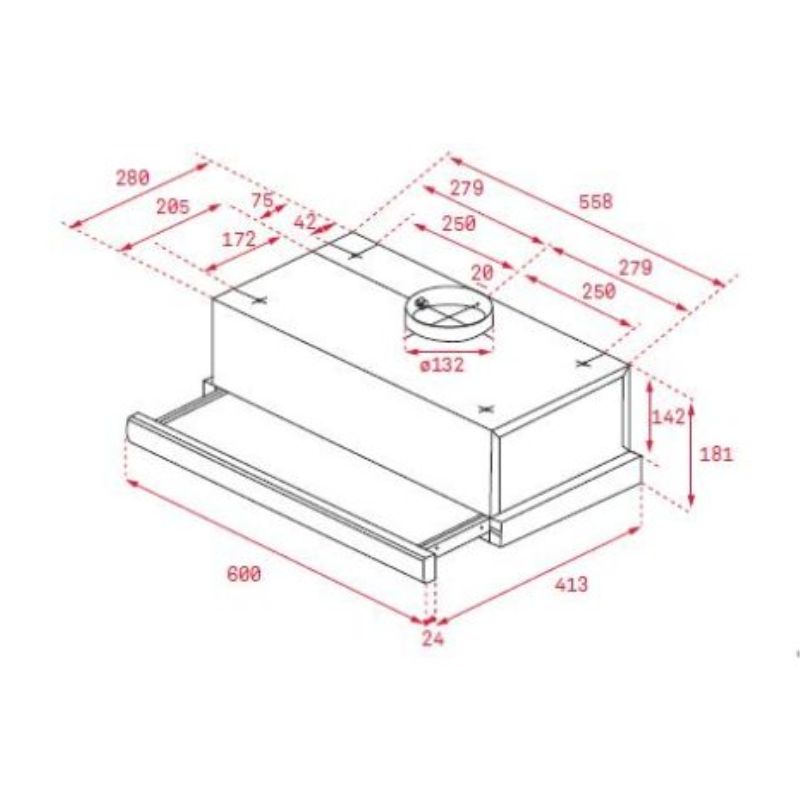 Máy hút mùi TEKA TL 6420 40474260 5 Kích thước máy hút mùi TEKA TL 6420
