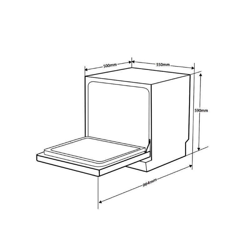 Máy rửa bát Hafele HDW-T5551B 538.21.340 7 kích thước của máy rửa bát Hafele HDW-T5551B 538.21.340