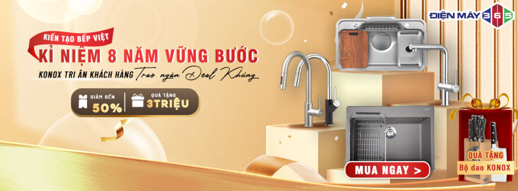 Ưu đãi Konox x Bếp Hoàng Cương - Combo chậu vòi giá tốt