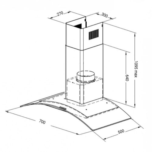 Kích thước Máy hút mùi áp tường MALMO MC6689H