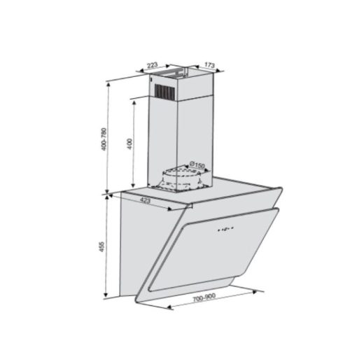 Kích thước Máy hút mùi Lorca TA-6008C-70