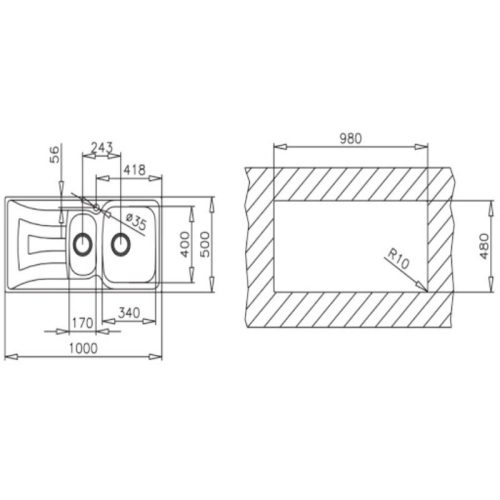 size chau rua bat teka 10120090
